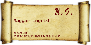 Magyar Ingrid névjegykártya